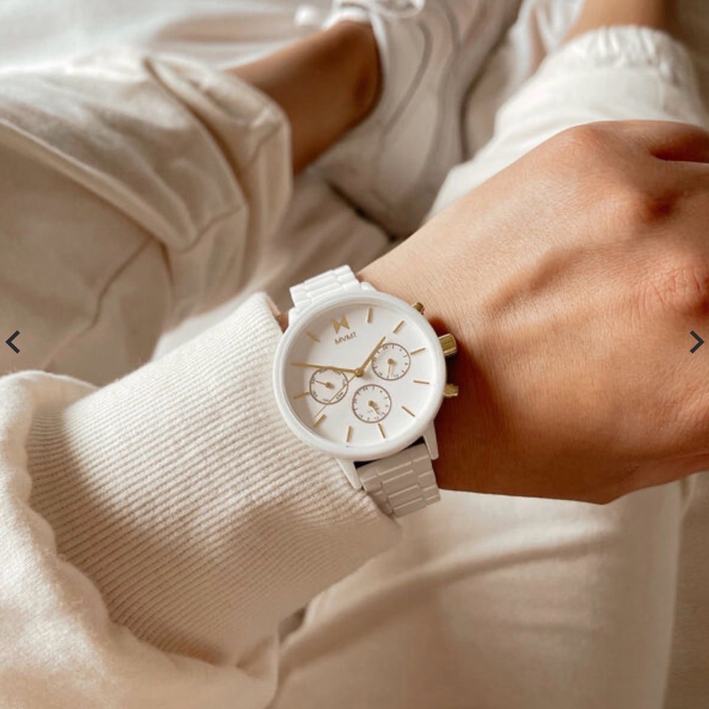 MVMT Nova White and Gold Chronograph Watch